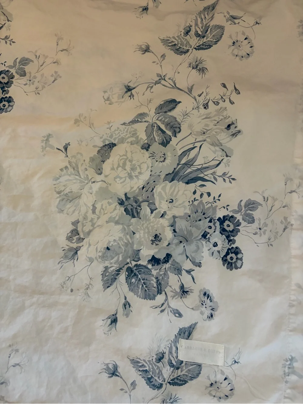 Cabbages and Roses Blue Floral Pillowcases - Set of 2 Cottage Shabby Chic
